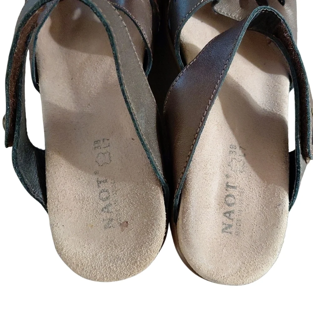 NAOT Bronze Leather Heeled Sandals Women's Size 7